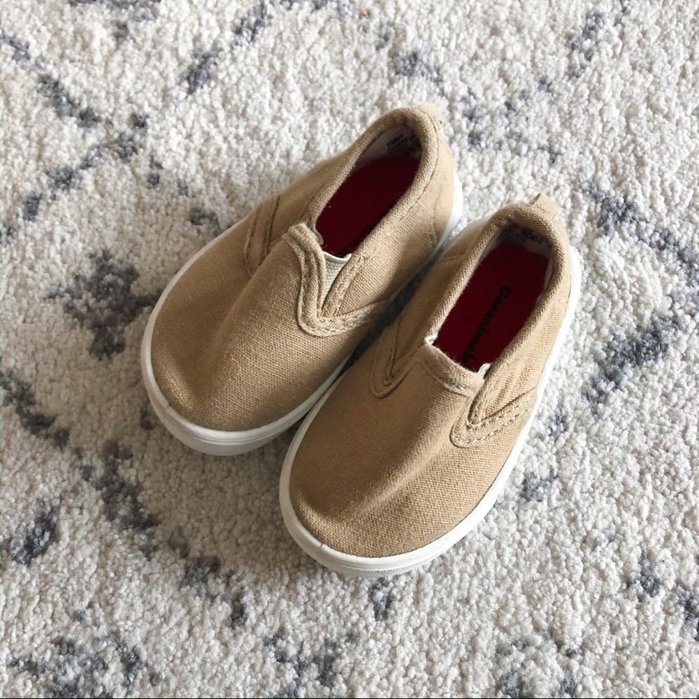 Baby boy Size 3 Tan slip on shoes
